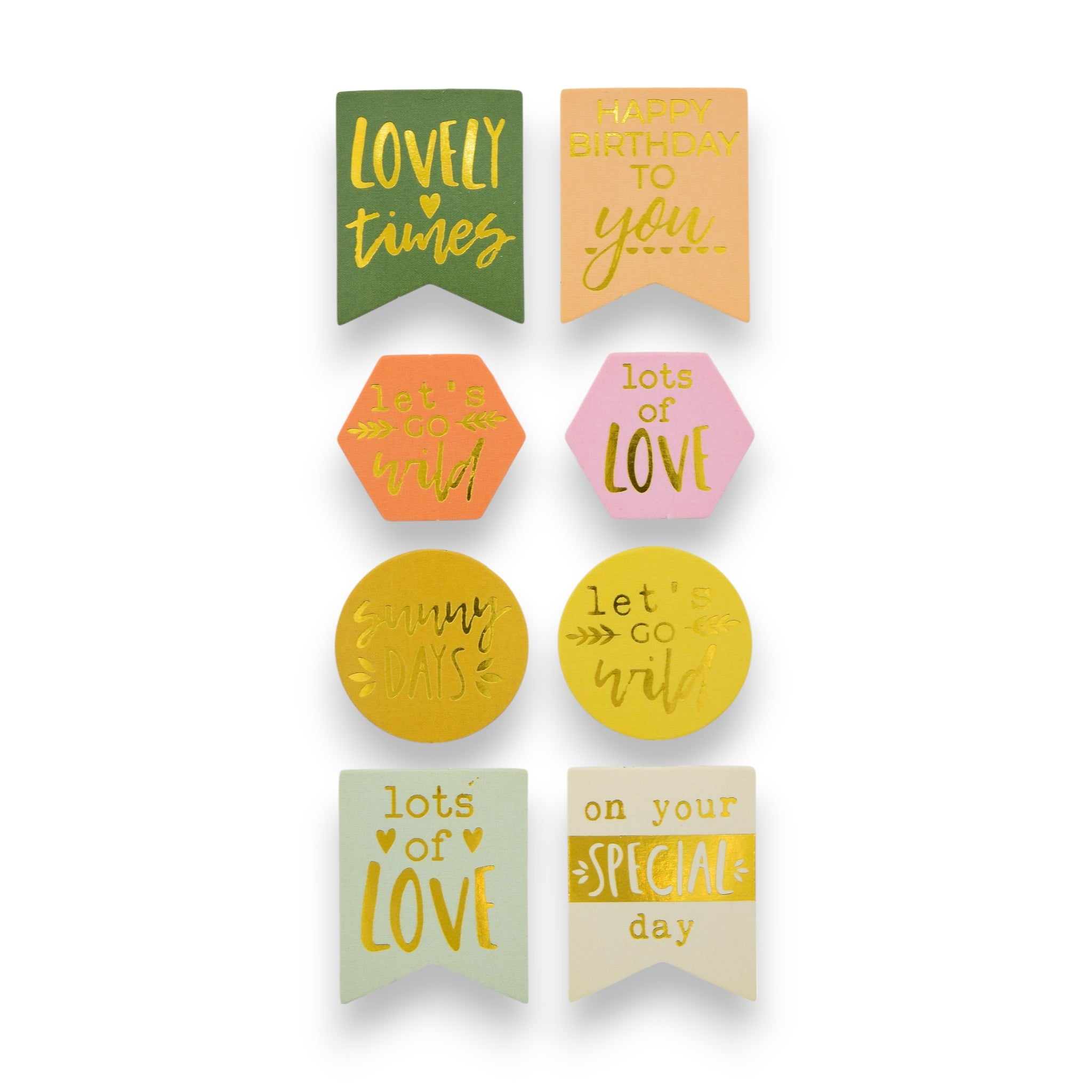 Tropical Escapes - Gold Foiled Sentiments Stick On